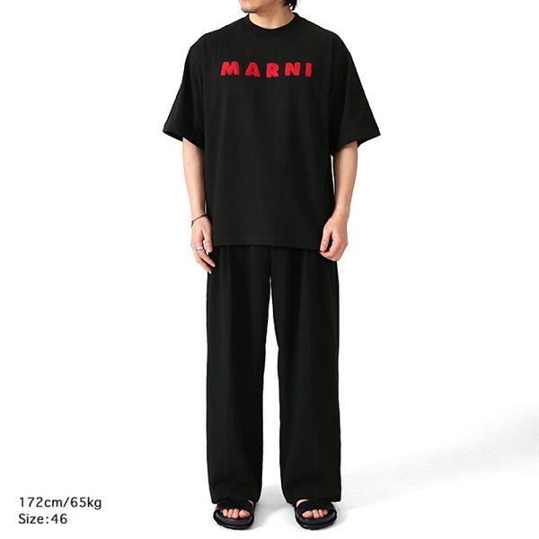 MARNI マルニ モヘアパッチ ロゴTシャツ HUMU0223S1 UTC406