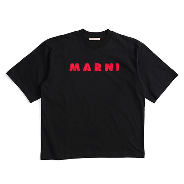 MARNI マルニ モヘアパッチ ロゴTシャツ HUMU0223S1 UTC406 黒