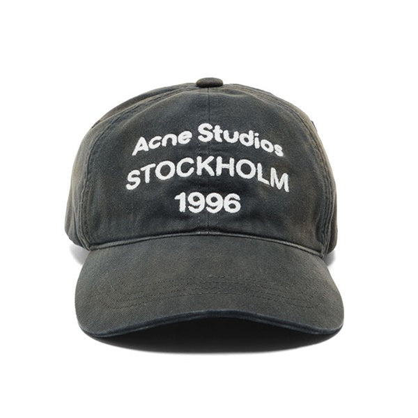 Acne Studios アクネストゥディオズ フェイデッド ロゴ刺繍 ロゴキャップ FN-UX-HATS000357 黒 帽子 メンズ レディース