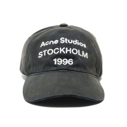 Acne Studios アクネストゥディオズ フェイデッド ロゴ刺繍 ロゴキャップ FN-UX-HATS000357 黒 帽子 メンズ レディース