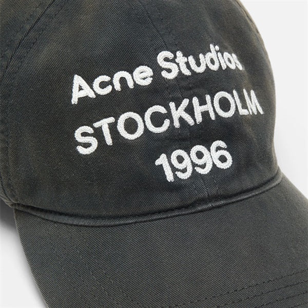 Acne Studios アクネストゥディオズ フェイデッド ロゴ刺繍 ロゴキャップ FN-UX-HATS000357 黒 帽子 メンズ レディース