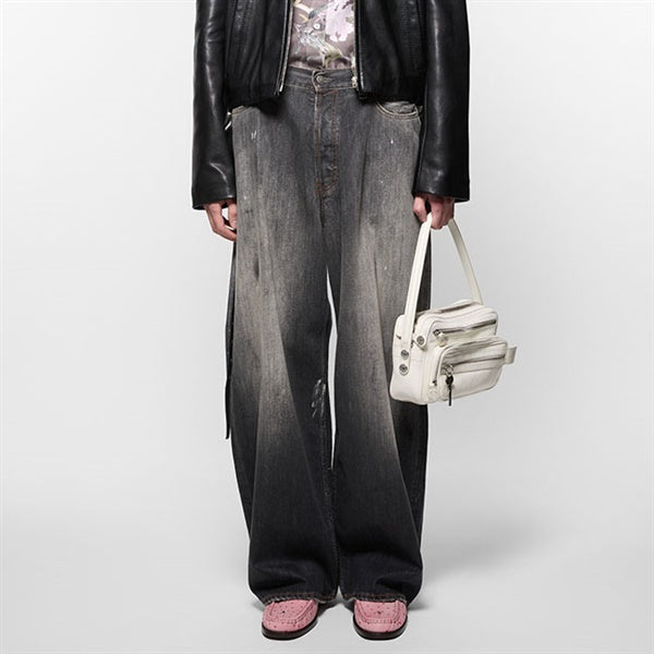 Acne Studios アクネストゥディオズ ペイント ルーズフィット ブラックトラファルガー ジーンズ 2023 U Black Trafalgar ジーパン デニム メンズ レディース
