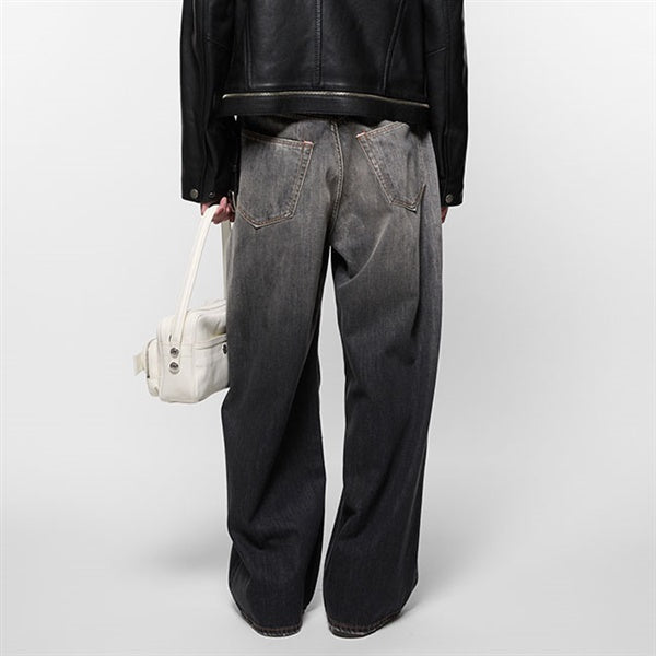 Acne Studios アクネストゥディオズ ペイント ルーズフィット ブラックトラファルガー ジーンズ 2023 U Black Trafalgar ジーパン デニム メンズ レディース