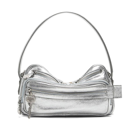 Acne Studios アクネストゥディオズ Camero Party カメロ パーティー レザー ショルダーバッグ クロスボディバッグ メタリックシルバー 銀