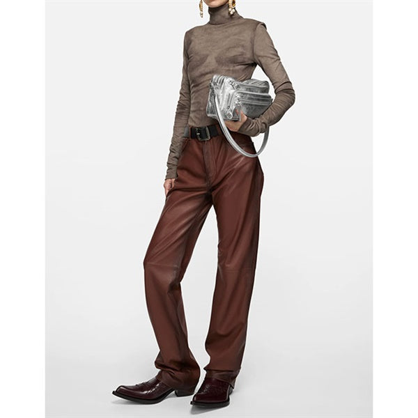 Acne Studios アクネストゥディオズ Camero Party カメロ パーティー レザー ショルダーバッグ クロスボディバッグ メタリックシルバー 銀