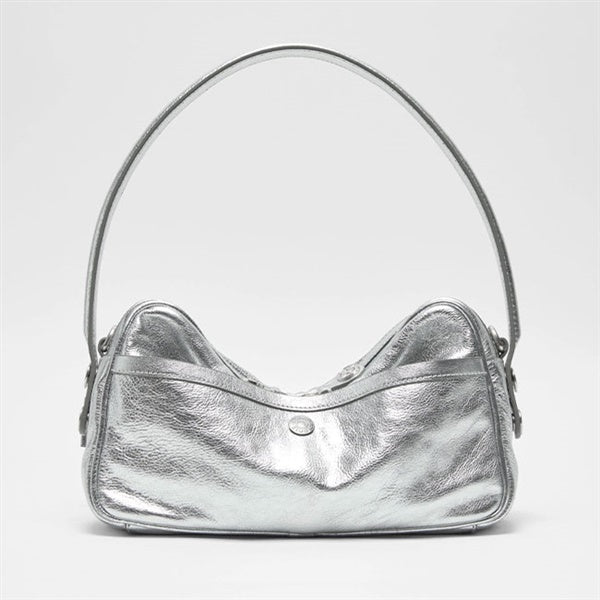 Acne Studios アクネストゥディオズ Camero Party カメロ パーティー レザー ショルダーバッグ クロスボディバッグ メタリックシルバー 銀