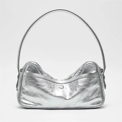 Acne Studios アクネストゥディオズ Camero Party カメロ パーティー レザー ショルダーバッグ クロスボディバッグ メタリックシルバー 銀