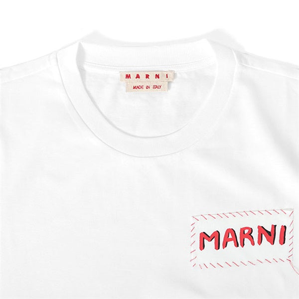 MARNI マルニ パッチワーク ロゴTシャツ HUMU0198X0 UTC017 白 半袖T