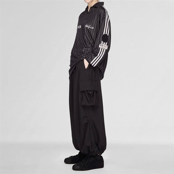Y-3 ワイスリー ストライプ オーバーサイズ フットボールシャツ KS7574