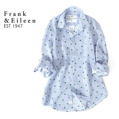 Frank&Eileen フランク&アイリーン FINBAR NSGL フィンバー ハート柄 ストライプ リネンシャツ 3920700123