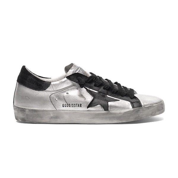 Golden Goose ゴールデングース スーパースター シルバーメタリック レザースニーカー GMF00101.F000312.60246