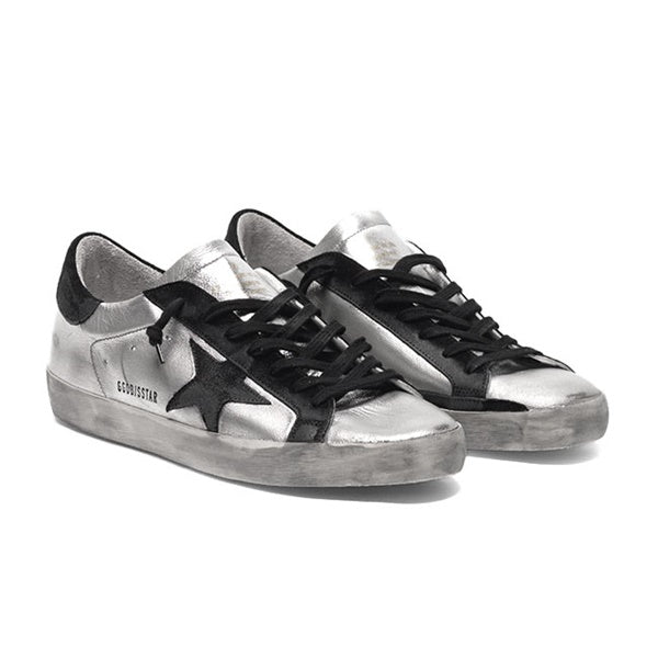 Golden Goose ゴールデングース スーパースター シルバーメタリック レザースニーカー GMF00101.F000312.60246
