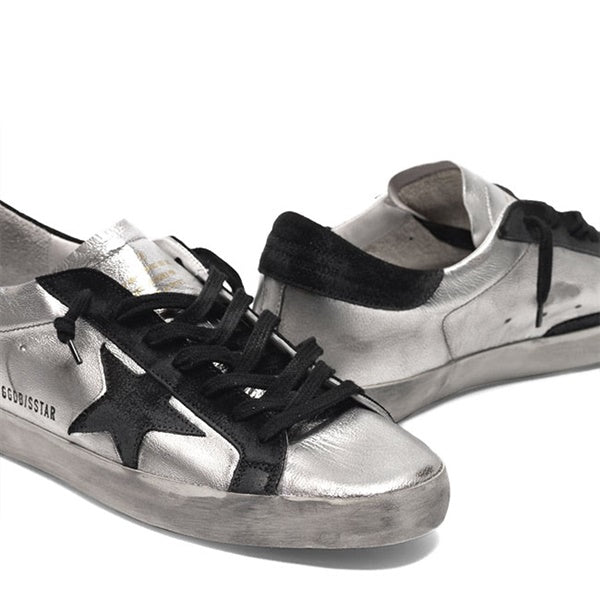 Golden Goose ゴールデングース スーパースター シルバーメタリック レザースニーカー GMF00101.F000312.60246