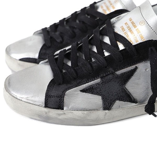 Golden Goose ゴールデングース スーパースター シルバーメタリック レザースニーカー GMF00101.F000312.60246