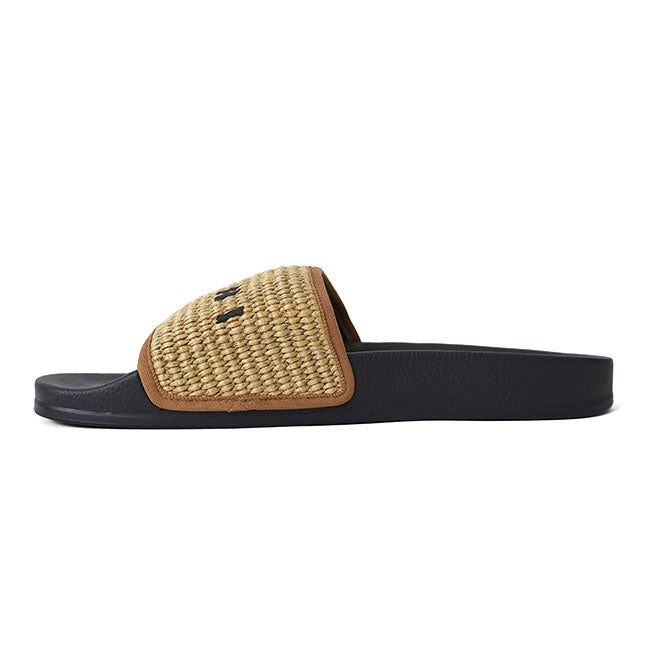 MARNI マルニ バラジウム ラフィア調 ラバースライド ロゴ サンダル SAMR003702P3860