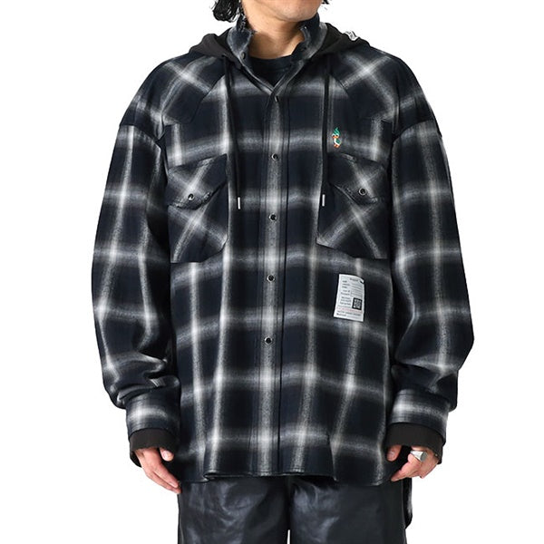 Maison MIHARA YASUHIRO ミハラヤスヒロ フード付き チェックシャツ