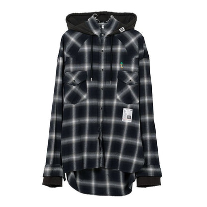 Maison MIHARA YASUHIRO ミハラヤスヒロ フード付き チェックシャツ J15SH182