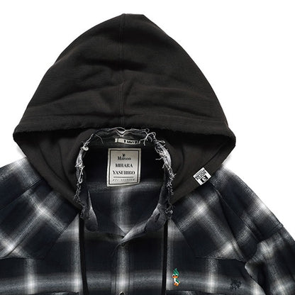Maison MIHARA YASUHIRO ミハラヤスヒロ フード付き チェックシャツ J15SH182