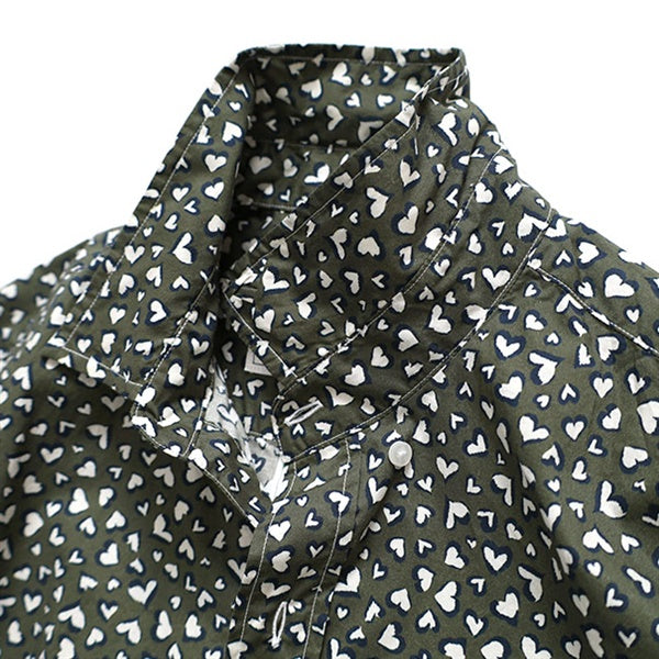 Frank&Eileen フランクアンドアイリーン FINBAR BBHT ハート柄 総柄シャツ 4220700048