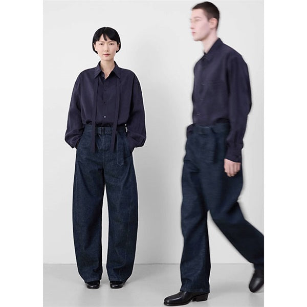 LEMAIRE ルメール インディゴデニム ツイスト ベルテッドパンツ PA326