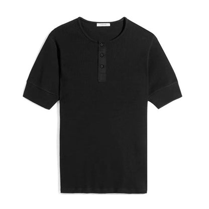 LEMAIRE ルメール コットンリネン ヘンリーネックリブTシャツ TS0007 LJ1030