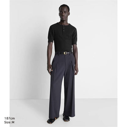 LEMAIRE ルメール コットンリネン ヘンリーネックリブTシャツ TS0007 LJ1030