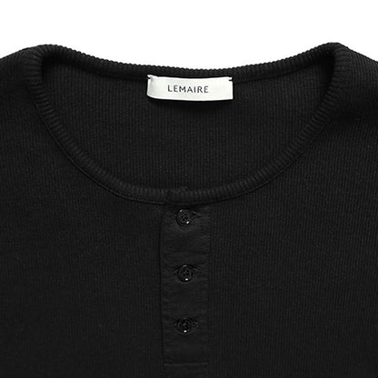 LEMAIRE ルメール コットンリネン ヘンリーネックリブTシャツ TS0007 LJ1030