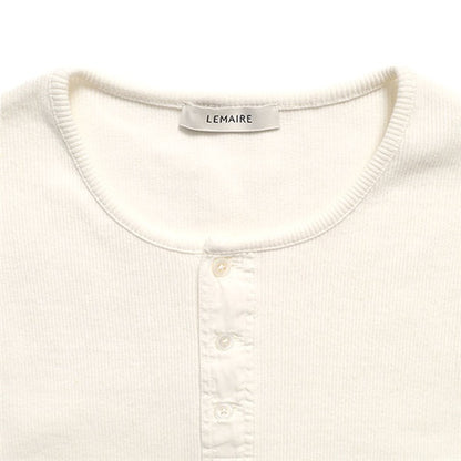 LEMAIRE ルメール コットンリネン ヘンリーネックリブTシャツ TS0007 LJ1030