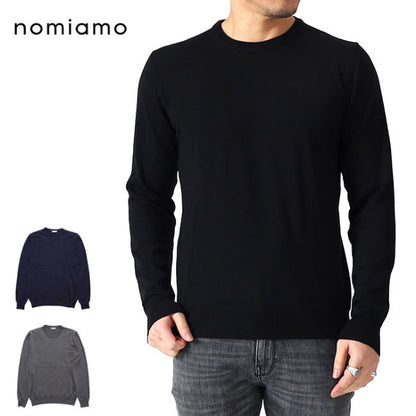 nomiamo ノミアモ 12G メリノウール クルーネック ニットセーター GIROCOLLO M/L