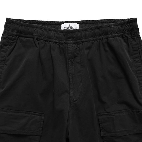 STONE  ガーメントダイ　ハーフパンツw32 ブラック STONE ISLAND ストーンアイランド ガーメントダイ リラックスフィット