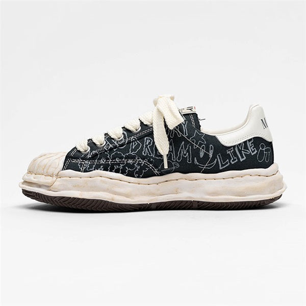 Maison MIHARA YASUHIRO メゾンミハラヤスヒロ BLAKEY ブレイキー グラフィティプリント キャンバススニーカー A16FW730
