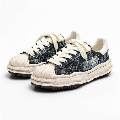 Maison MIHARA YASUHIRO メゾンミハラヤスヒロ BLAKEY ブレイキー グラフィティプリント キャンバススニーカー A16FW730