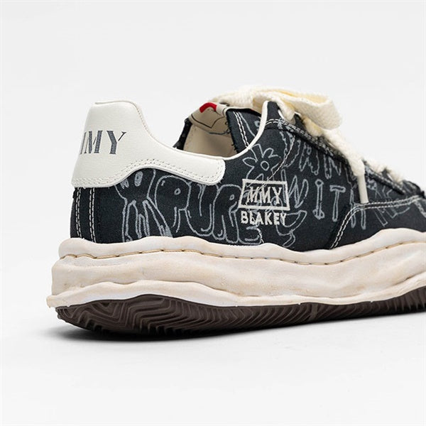Maison MIHARA YASUHIRO メゾンミハラヤスヒロ BLAKEY ブレイキー グラフィティプリント キャンバススニーカー A16FW730