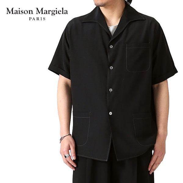 Maison Margiela メゾンマルジェラ コットンリネン オープンカラーシャツ S50DR0009 M35267