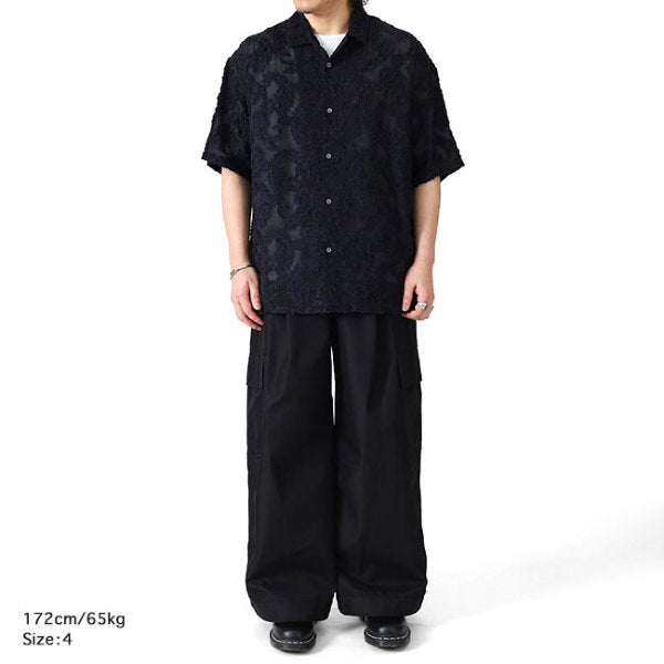 08sircus ゼロエイトサーカス ペイズリー ジャカード オープンカラーシャツ S26SS-SH01