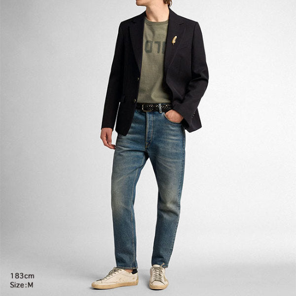 Golden Goose ゴールデングース ユーズド加工 レタリングロゴ Tシャツ GMP01220.P000671.35479