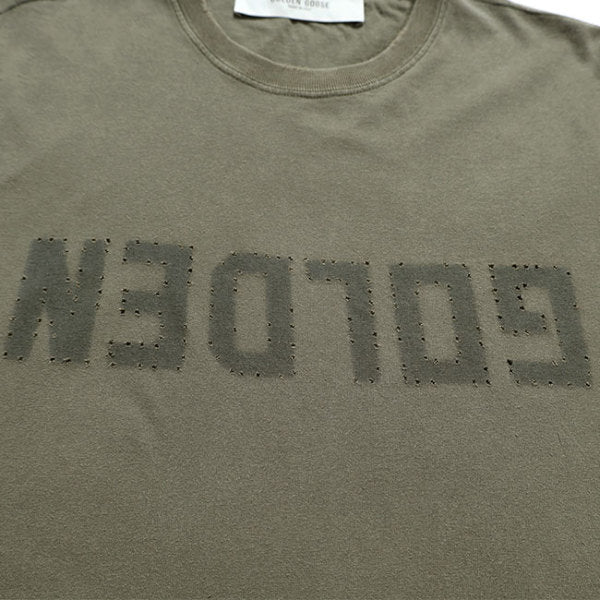 Golden Goose ゴールデングース ユーズド加工 レタリングロゴ Tシャツ GMP01220.P000671.35479