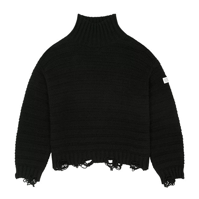 MM6 DISTRESSED TURTLENECK KNIT SWEATER SH0HA0004 M13040 900