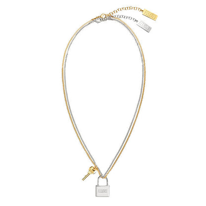 MM6 Lock and key two-tone necklace SM7UU0137 P9390 702