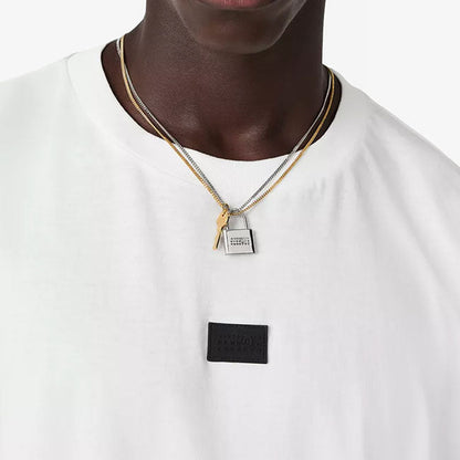 MM6 Lock and key two-tone necklace SM7UU0137 P9390 702