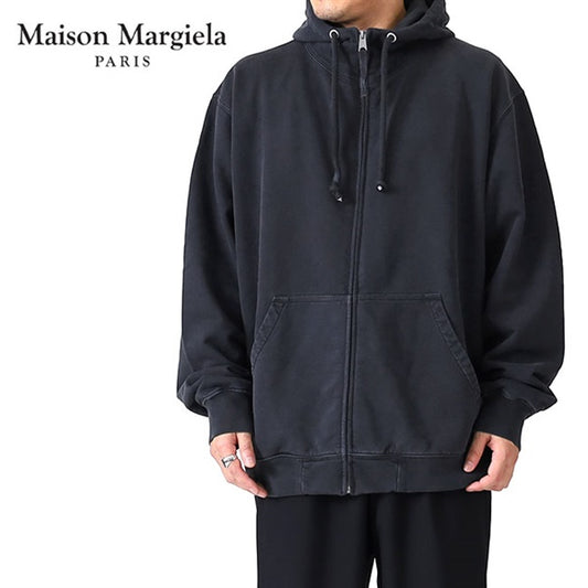 [SALE] Maison Margiela メゾンマルジェラ オーバーサイズ エンブロイダーロゴ ジップアップ スウェットパーカー S50HG0046 S25520