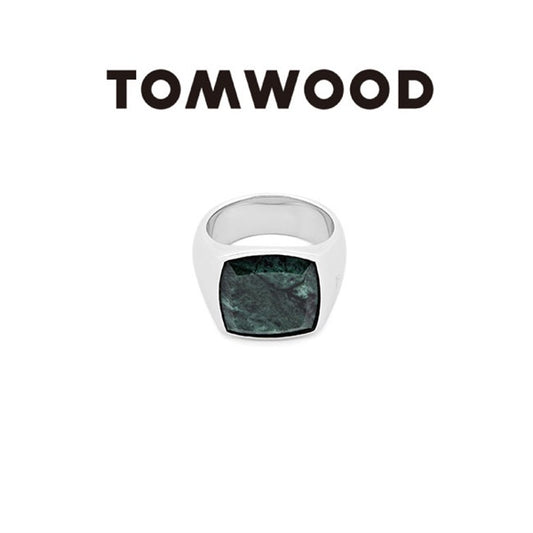 TOMWOOD トムウッド クッション グリーンマーブル シルバー リング Cushion Green Marble 100341 **