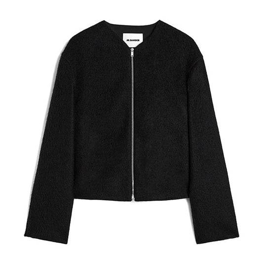 JIL SANDER ジルサンダー ウールモヘア ノーカラー ショートジャケット J21HG0104 J20060