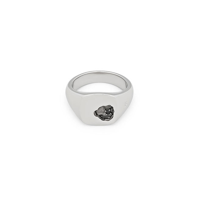 TOMWOOD Mined Ring Small Black Spinel 101676