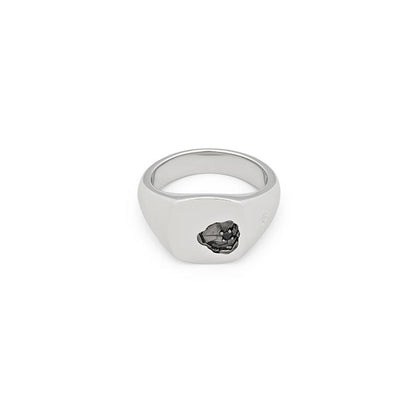 TOMWOOD Mined Ring Small Black Spinel 101676