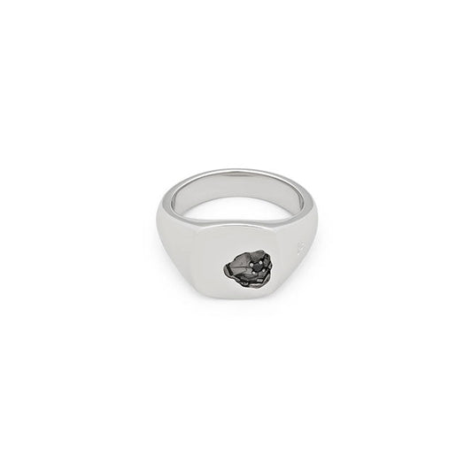 TOMWOOD Mined Ring Small Black Spinel 101676