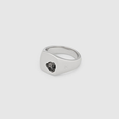 TOMWOOD Mined Ring Small Black Spinel 101676