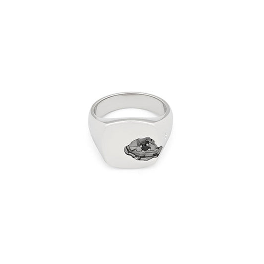 TOMWOOD Mined Ring Large Black Spinel 101677