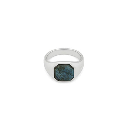 TOMWOOD Dan Ring Black Larvikite 101884