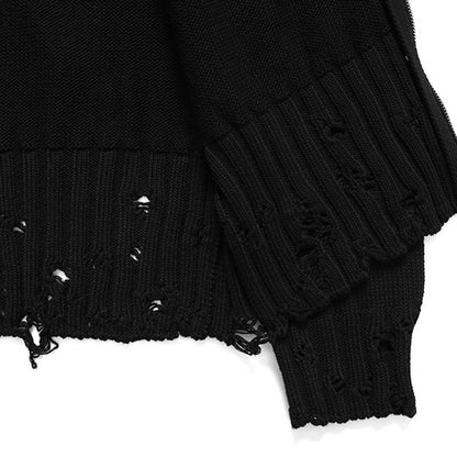 MARNI マルニ スタンドカラー ダメージ コットンニット ジップカーディガン CDMG0188A0 UFC652